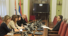 15 January 2014 MPs Irena Vujovic and Aleksandra Djurovic in meeting with Georgian Ambassador David Bakradze